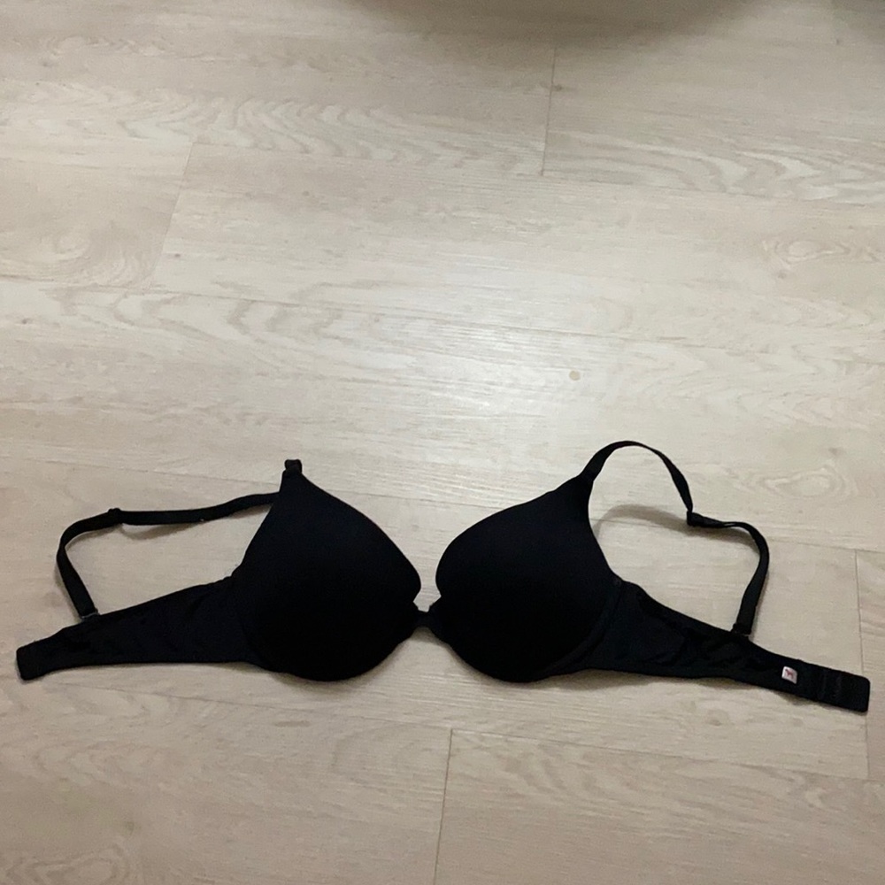 PINK black push-up bra.